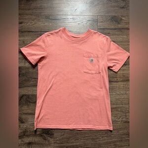 Carhartt Womens Medium Coral Pocket Loose Fit T-Shirt